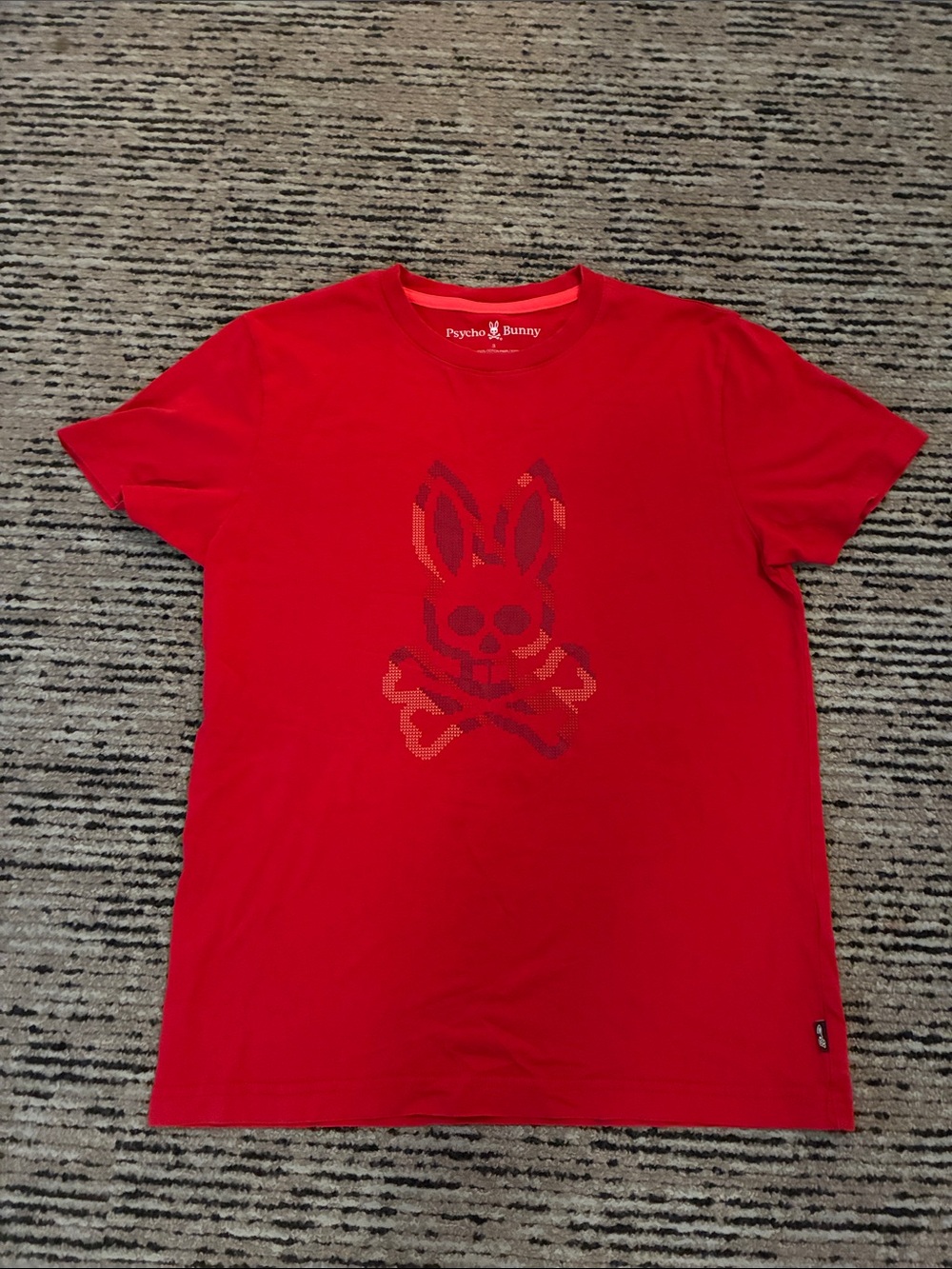 Psycho Bunny Red Graphic Skull-and-Bunny Short Sleeve Tee